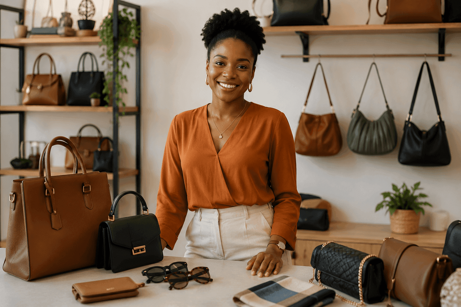 Small business owner at their shop