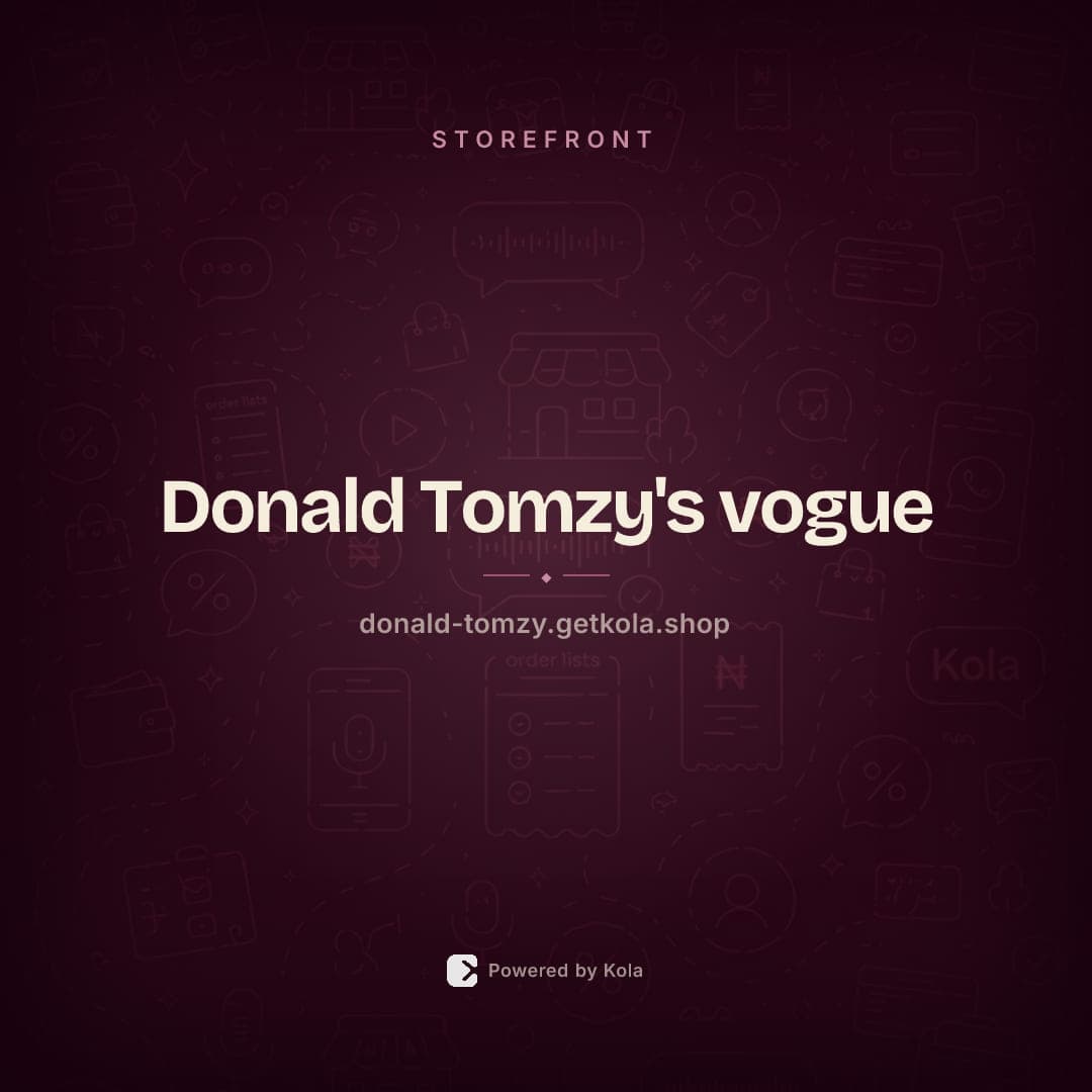 Donald Tomzy's vogue store