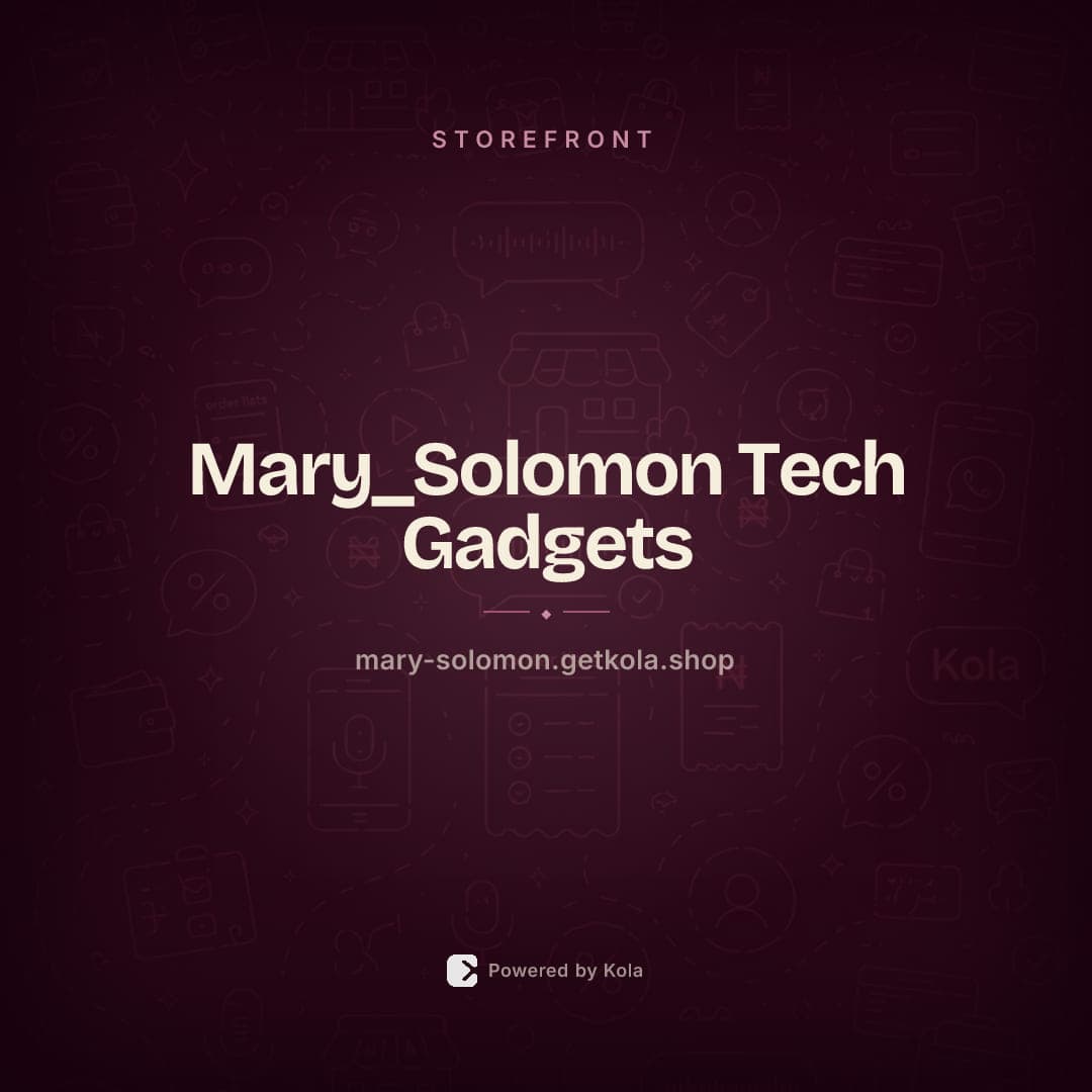 Mary_Solomon Tech Gadgets store